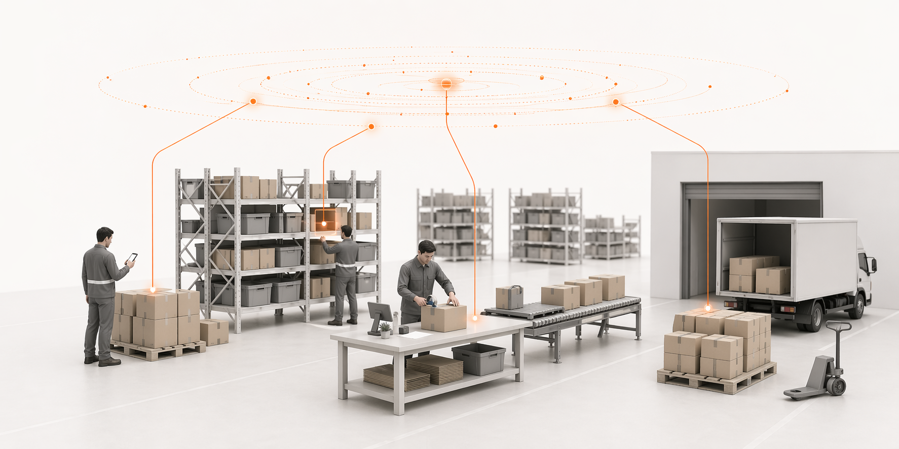 Shopify warehouse management gap showing what Shopify does natively versus what a dedicated WMS provides for SMB merchants